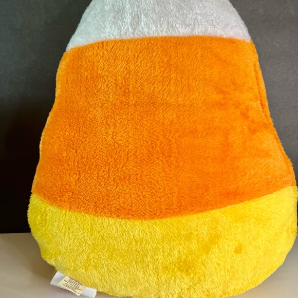 Large Halloween Candy Corn Shaped Plush Throw Pillow Sweet Fun - Picture 2 of 5